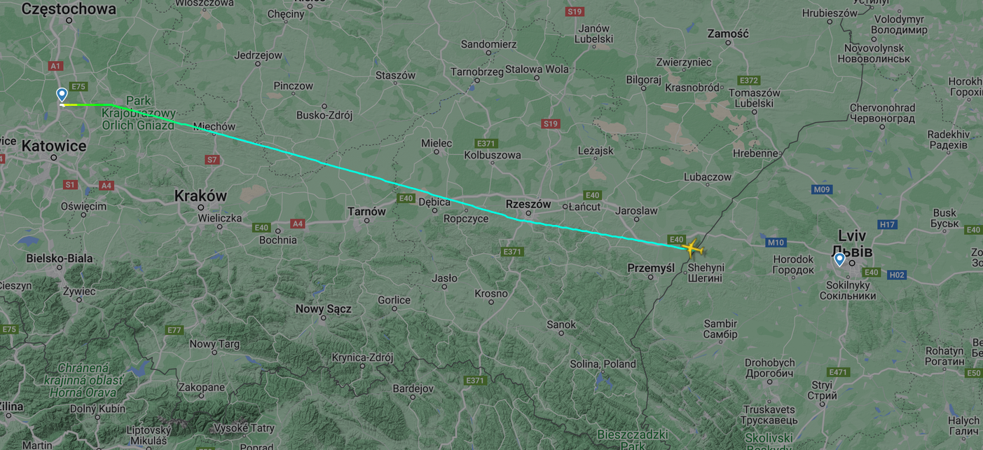 Самолет Wizz Air вылетел из Украины и приземлился в Польше