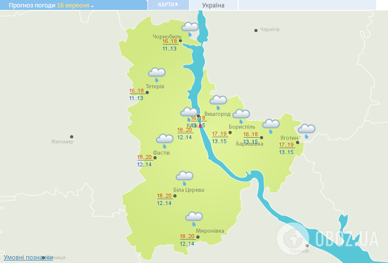 Какой будет погода в Киевской области