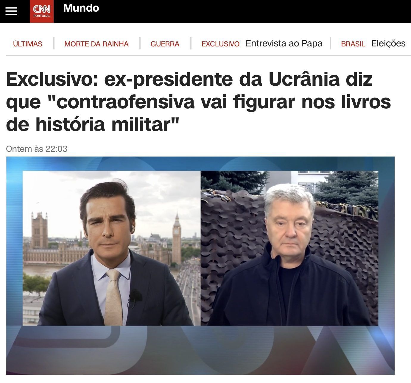 Порошенко на CNN Portugal: Путін більше не може проводити жодні "червоні лінії" для світу
