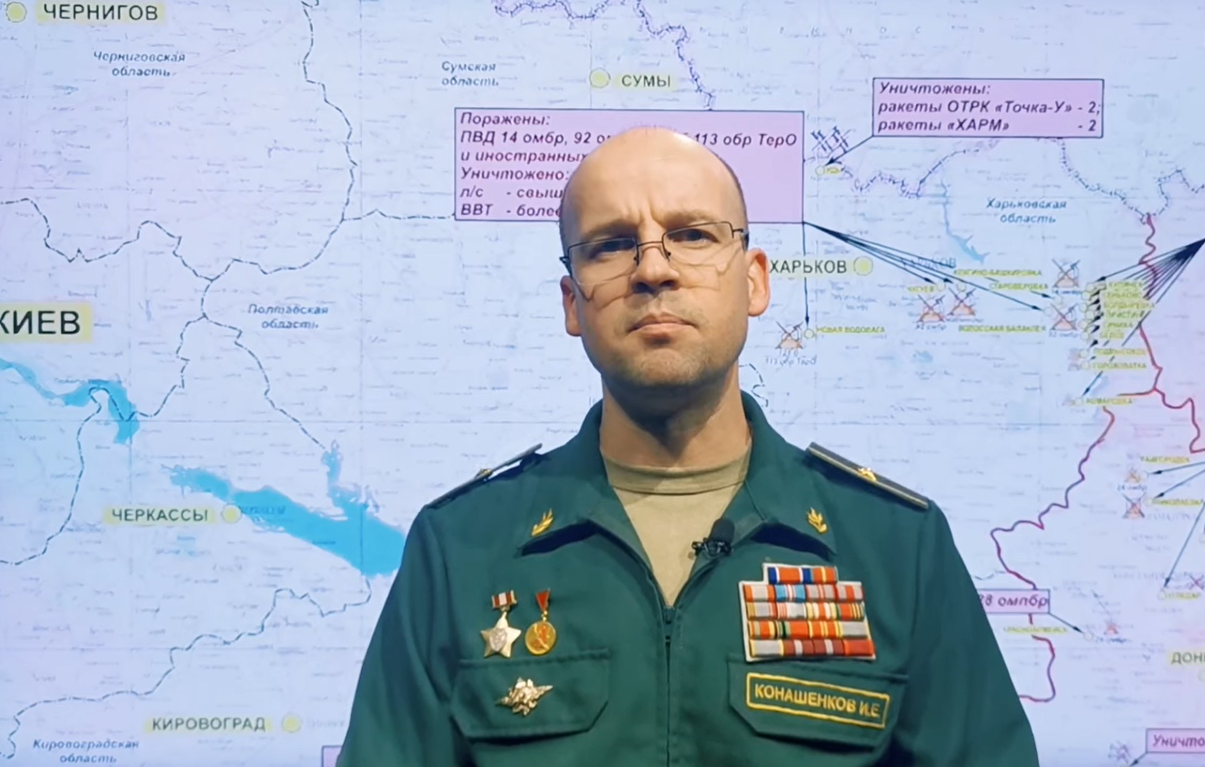 Юрій Великий із "Кварталу 95" в образі генерала Конашенкова висміяв "контрвідступ" армії РФ на Харківщині. Відео