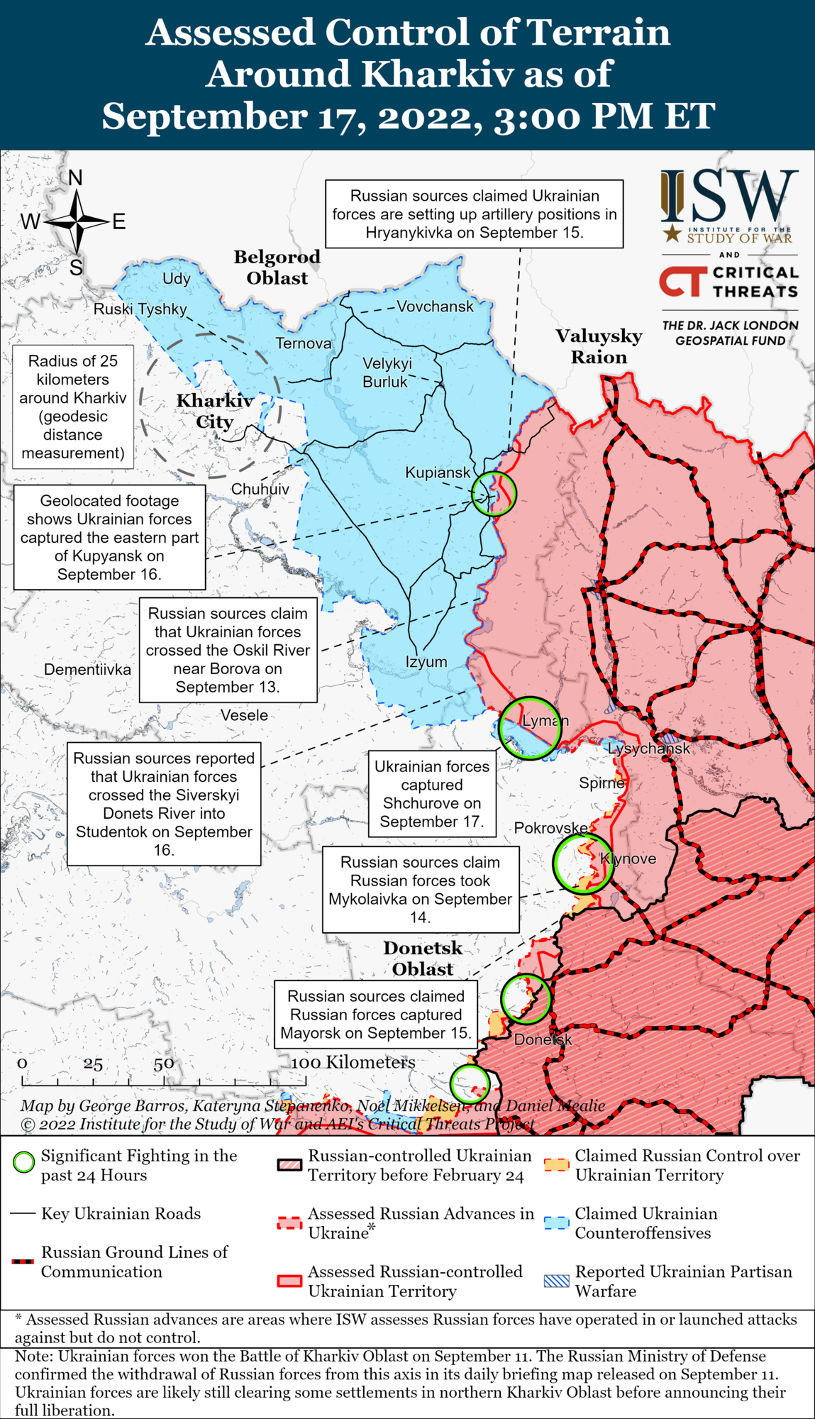 ЗСУ розширюють позиції на схід від річки Оскіл і можуть оточити війська РФ біля Лимана – ISW