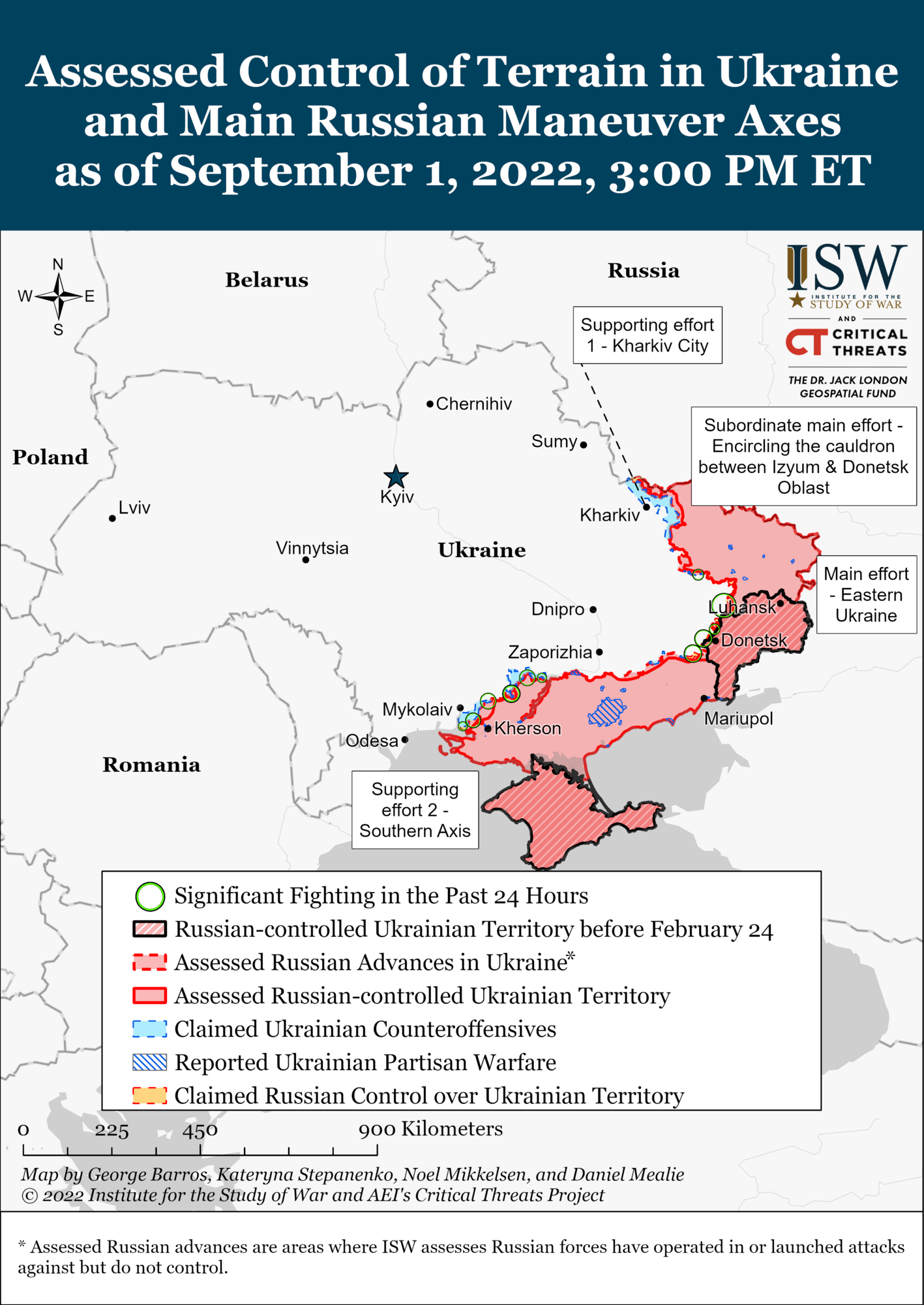 Карта боевых действий в Украине