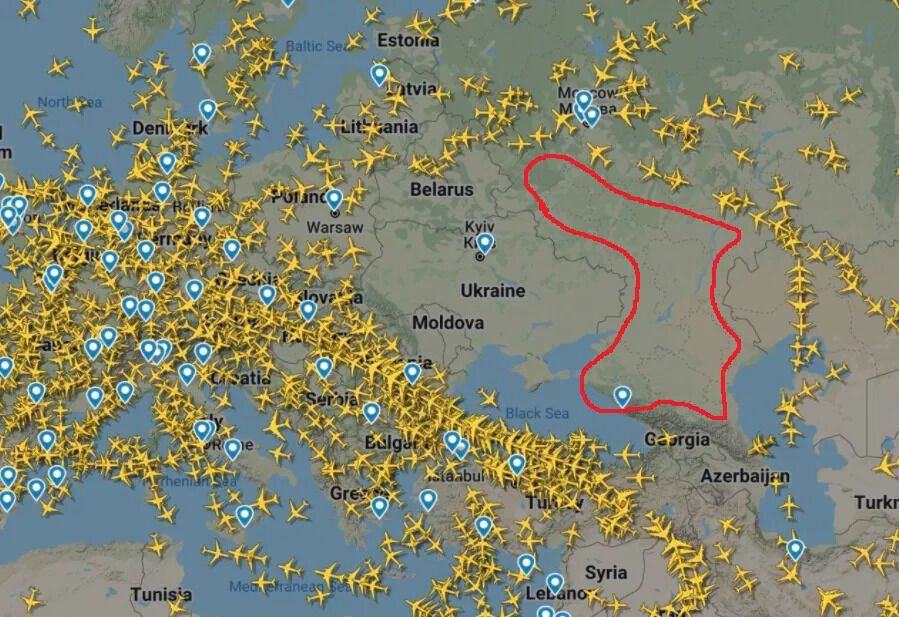 Зона ограничения полетов в РФ