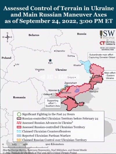 В сети показали за 10 секунд, как менялась карта боевых действий в Украине за 7 месяцев