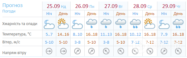 Прогноз синоптиков на 5 дней