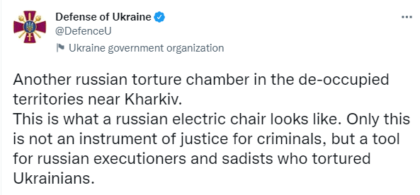 У Міноборони показали електричний стілець, на якому окупанти катували українців. Фото