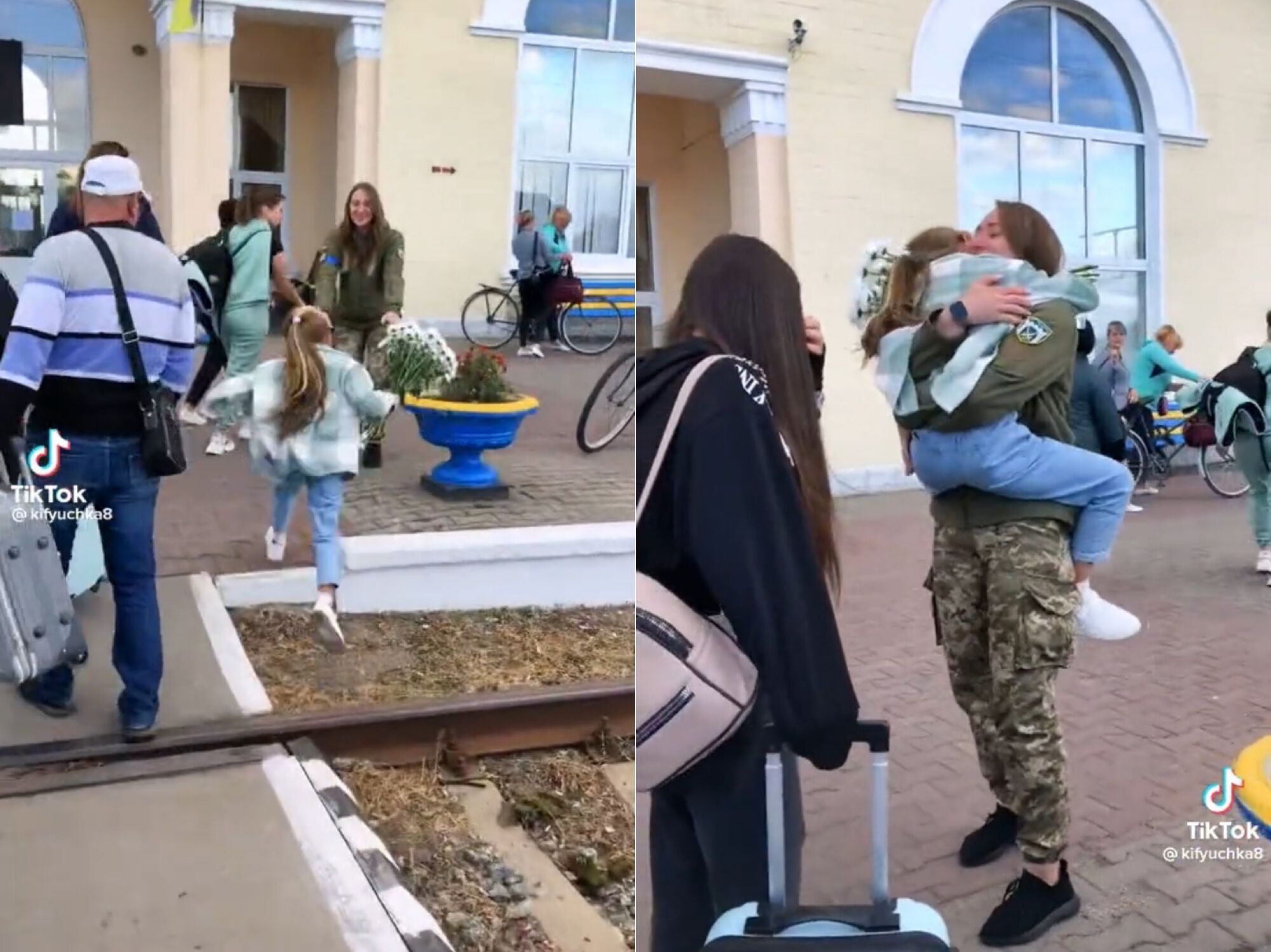 Відео, на якому дівчинка зустрічає з фронту свою маму-захисницю, довело мережу до сліз