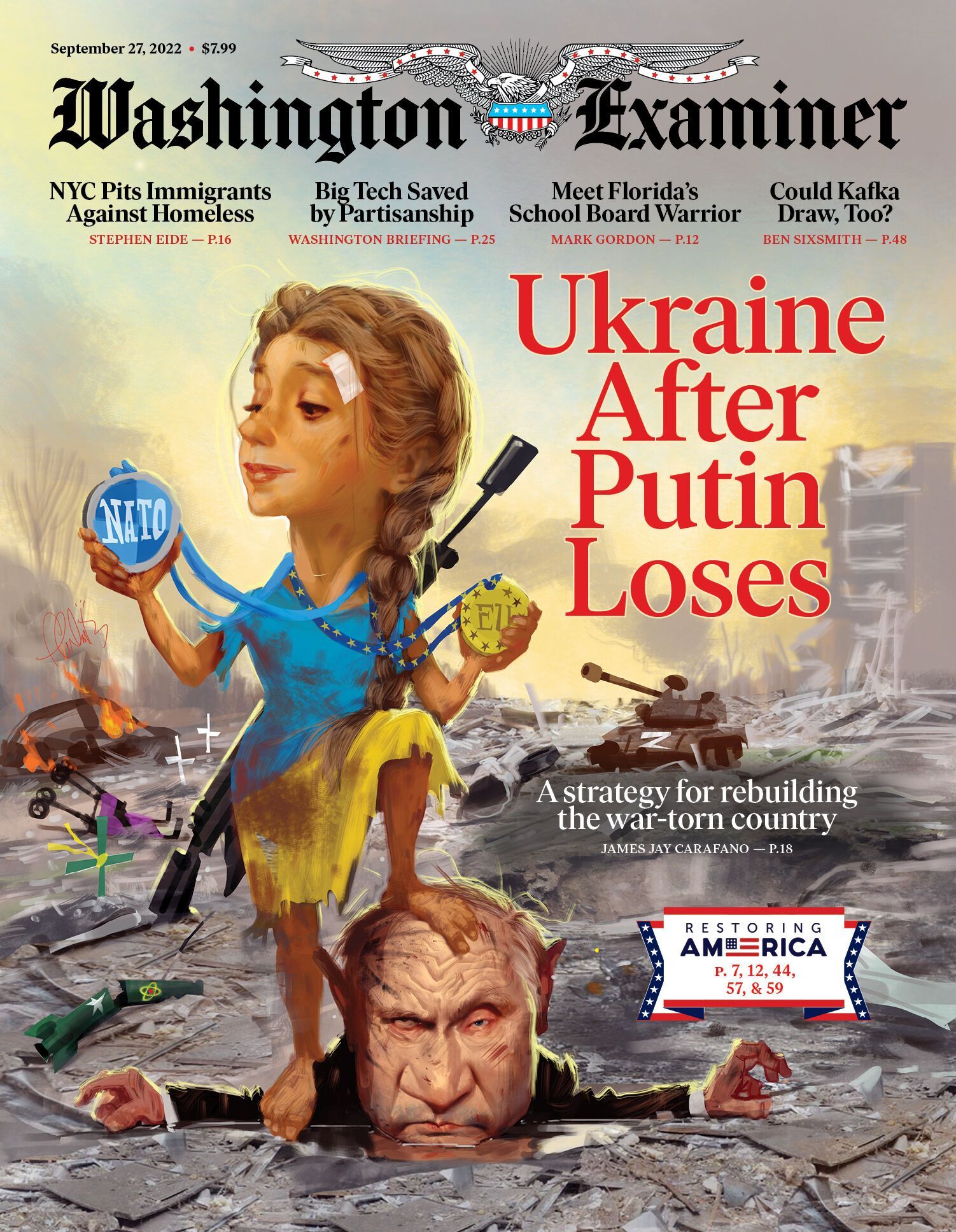 У НАТО і в ЄС: журнал Washington Examiner розмістив на своїй обкладинці ''Україну без Путіна''   