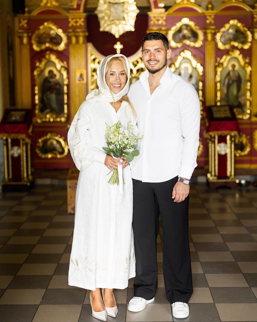 Даша Квиткова и Никита Добрынин обвенчались после двух лет брака. Фото