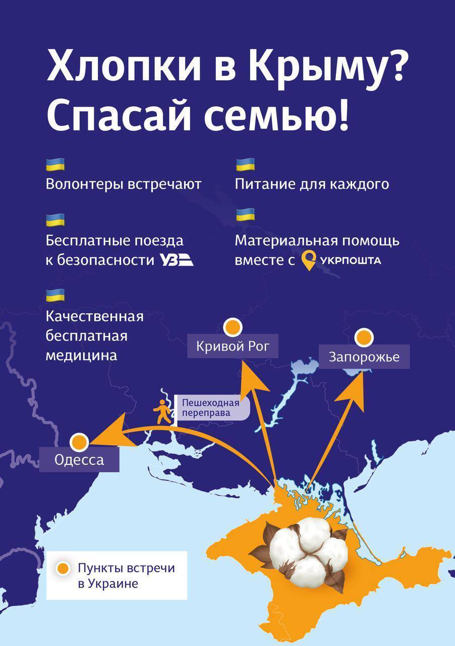 "Укрзалізниця" запускает бесплатные эвакуационные рейсы для украинцев в Крыму