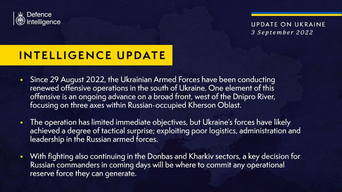 С 29 августа ВСУ возобновили контратаку на юге Украины