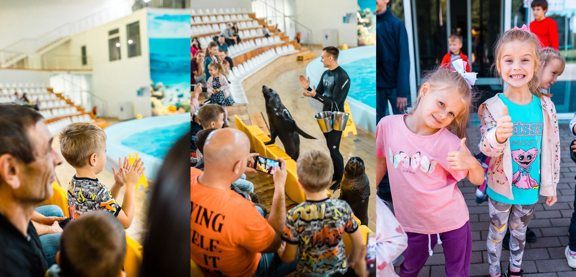 Емоції зашкалюють: волонтери влаштували дітям переселенців похід на виставу в дельфінарій