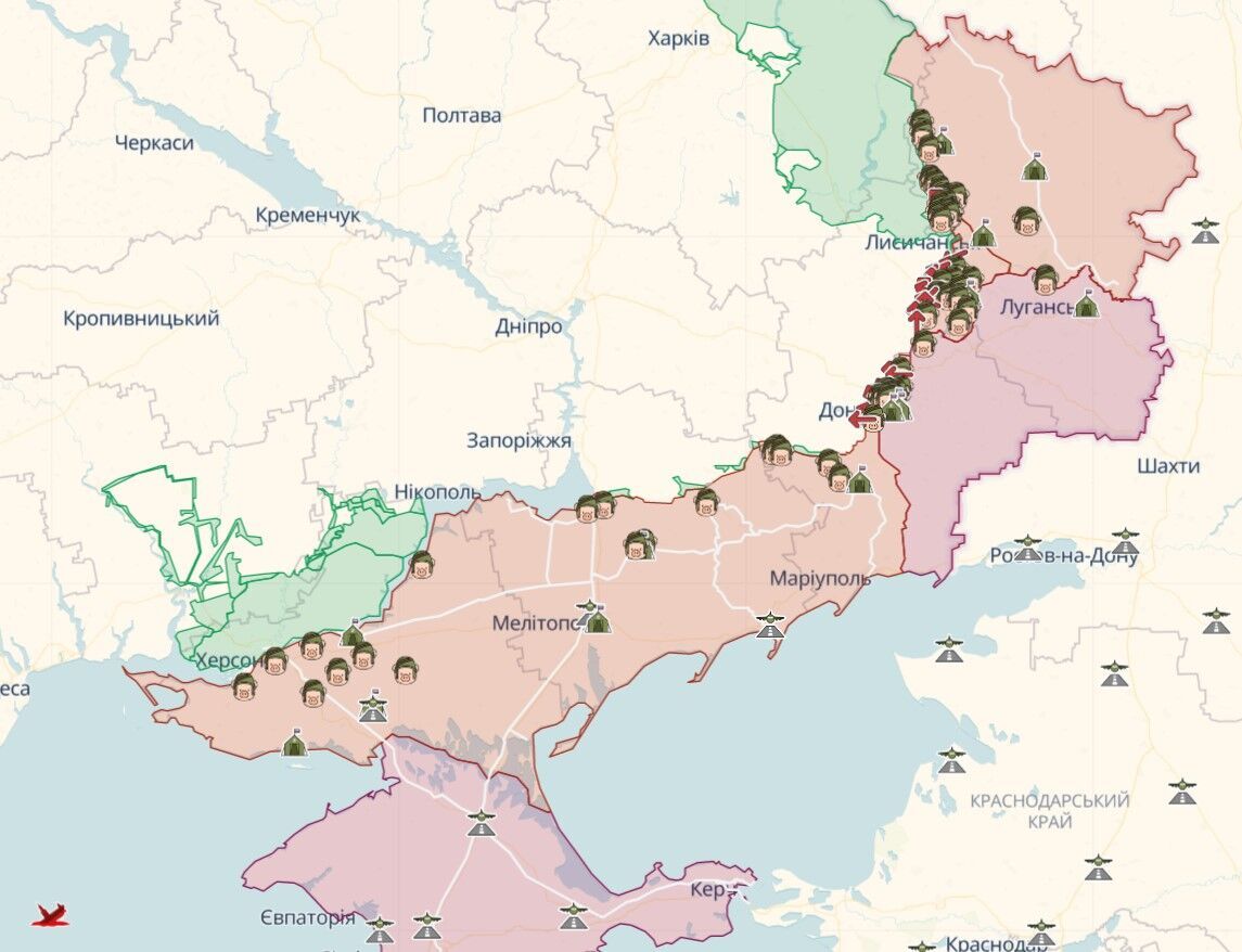 Війська РФ на Херсонщині побудували мережу окопів із контейнерів, ЗСУ "відпрацювали" по ворогу на кількох напрямках – Генштаб