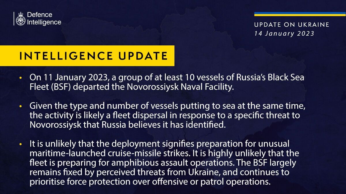 Розвідка Британії пояснила, чому 10 кораблів ЧФ РФ залишили базу в Новоросійську