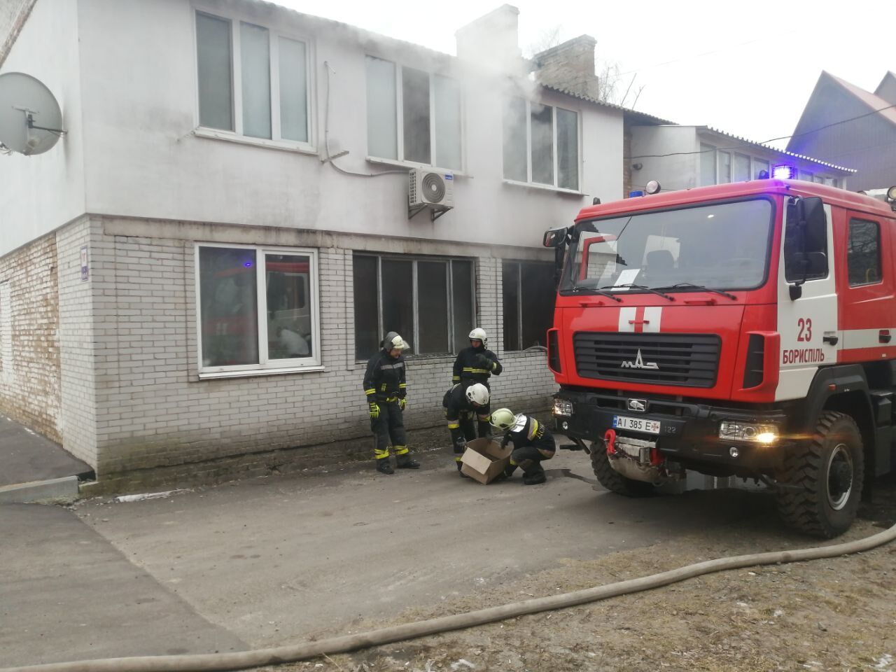 На Київщині під час гасіння пожежі бійці ДСНС врятували чотирьох цуценят. Фото