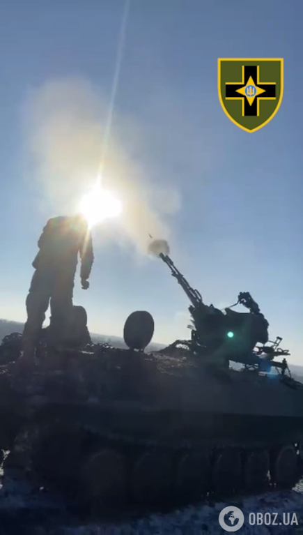 Військовослужбовці ЗС України стріляли по російському дрону-камікадзе "Ланцет"