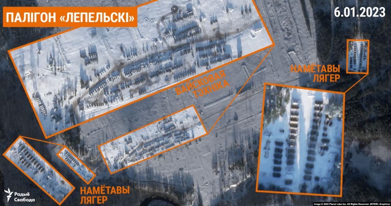 З'явилися супутникові знімки полігону у Білорусі, де дислокуються російські військові: туди стягнули багато техніки