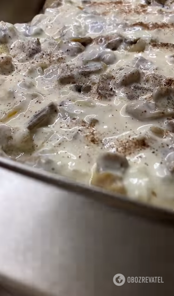 Ленивый пирог с курицей и грибами: готовится из лаваша