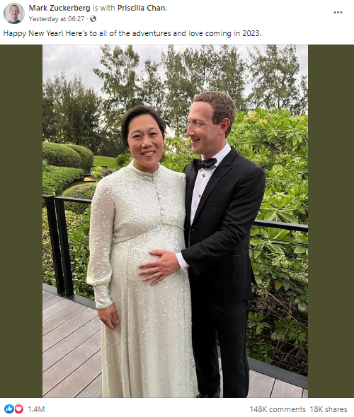Основатель Facebook Марк Цукерберг в третий раз станет отцом: появилось трогательное фото с его беременной женой