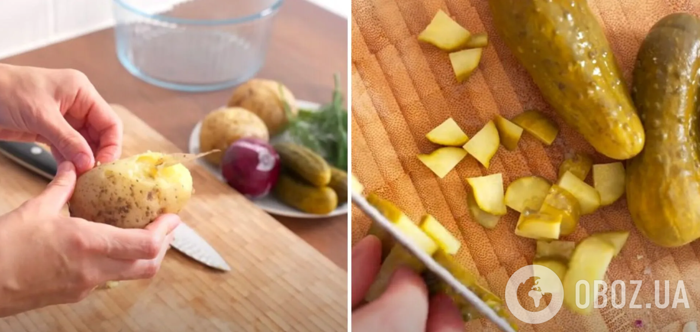Салат с картофелем и огурцами
