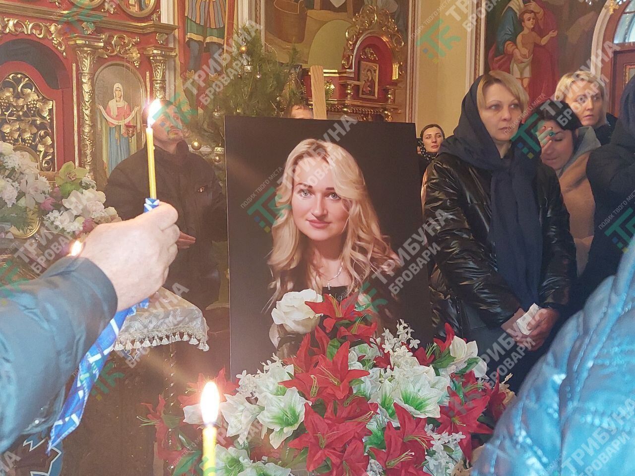 В Броварах попрощались с погибшей в катастрофе вертолета многодетной мамой Мариной Грановской. Фото