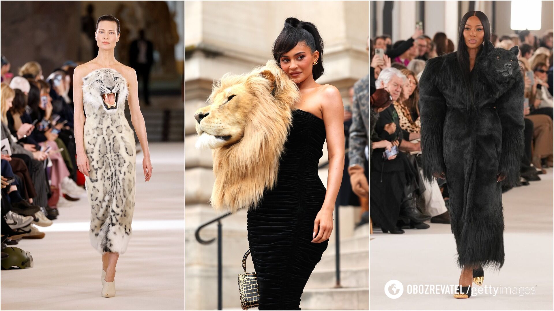 Кайли Дженнер появилась на неделе высокой моды в Париже в платье с головой льва: что символизирует наряд. Фото