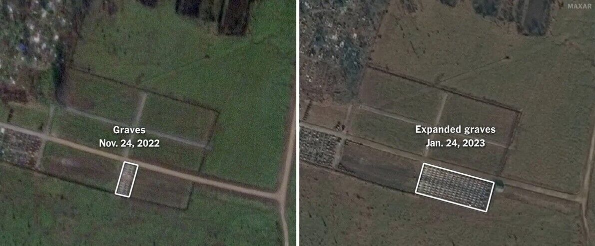 Кладбище ПВК ''Вагнер'' на Кубани увеличилось в 7 раз за два месяца: спутниковые фото