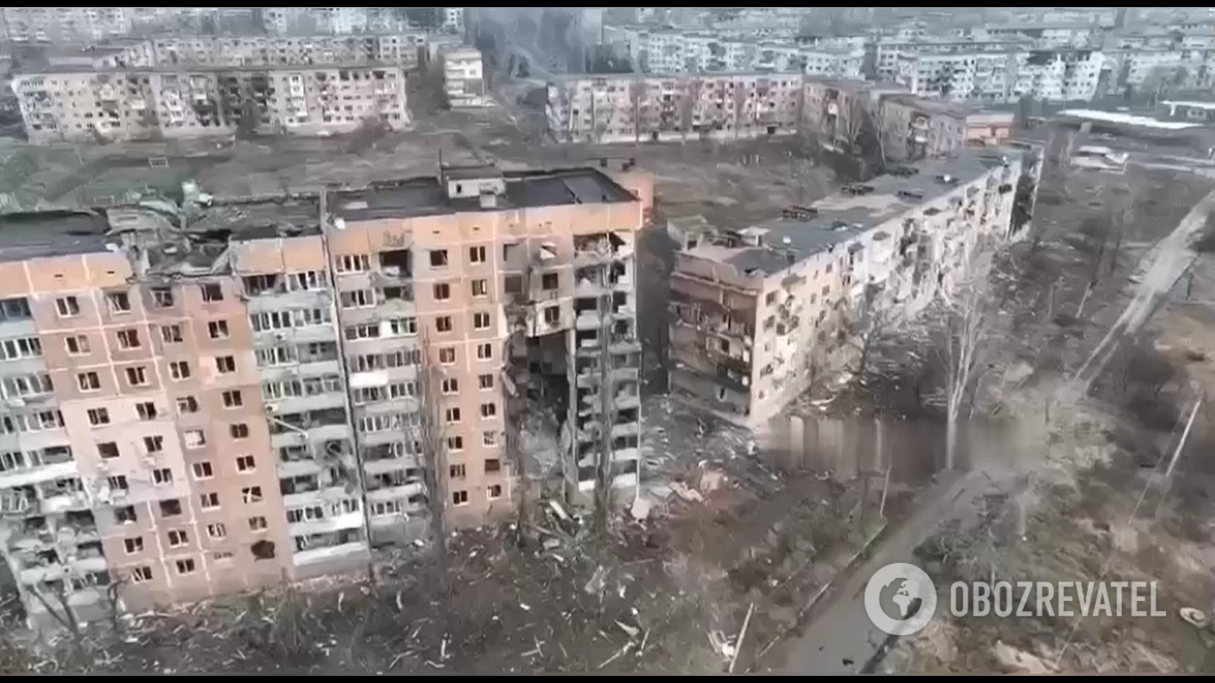 Разрушенный российскими войсками Угледар