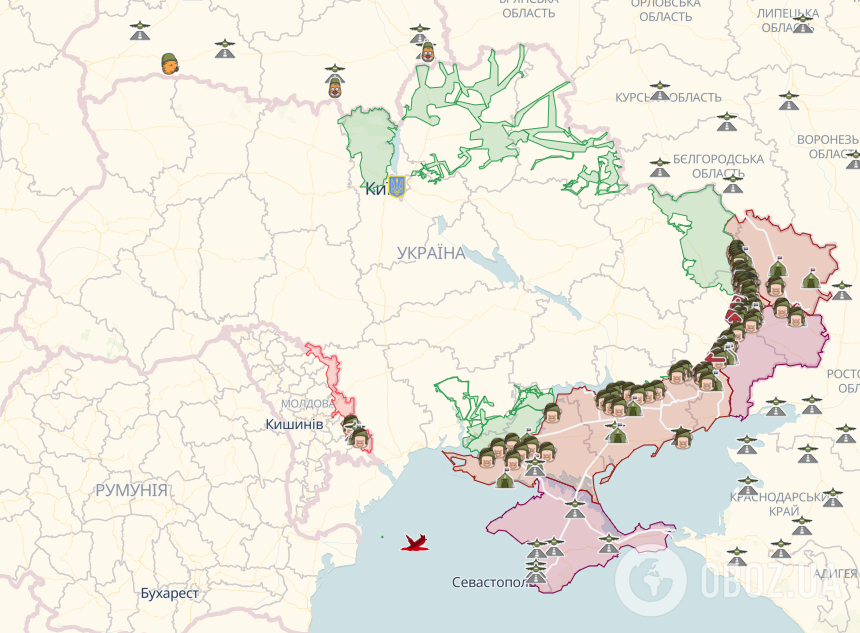 Карта бойових дій в Україні