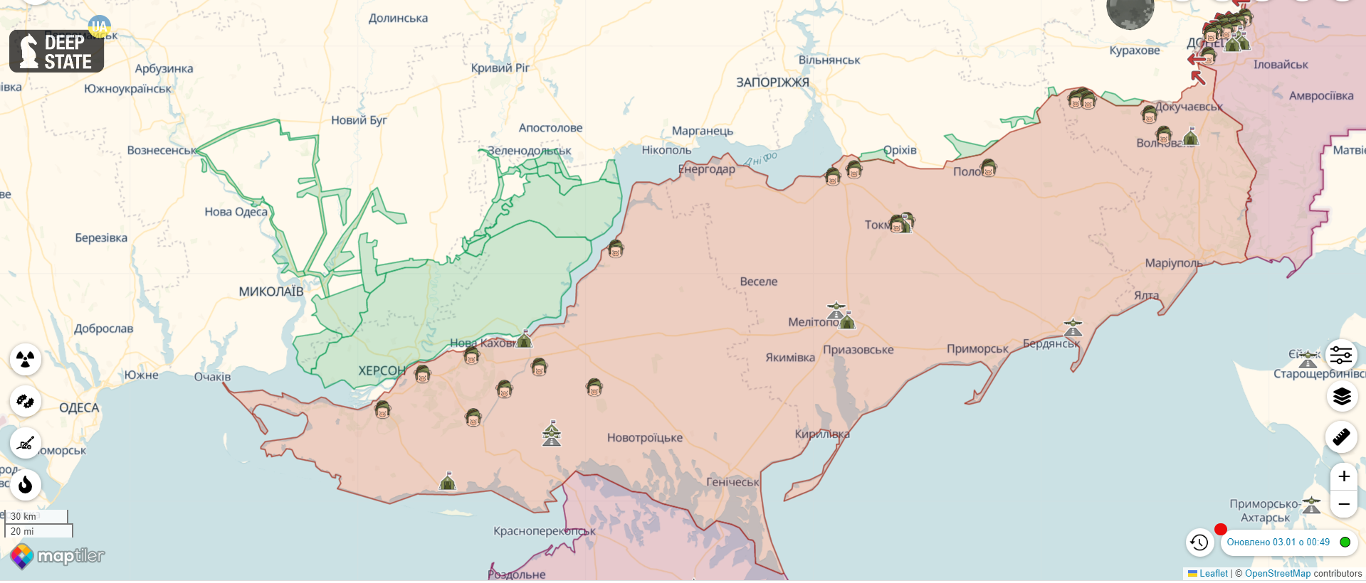 Оккупанты перебросили в Донецкую область подразделения с Херсонского направления, ВСУ продолжают сдерживать натиск в районе Бахмута – Генштаб