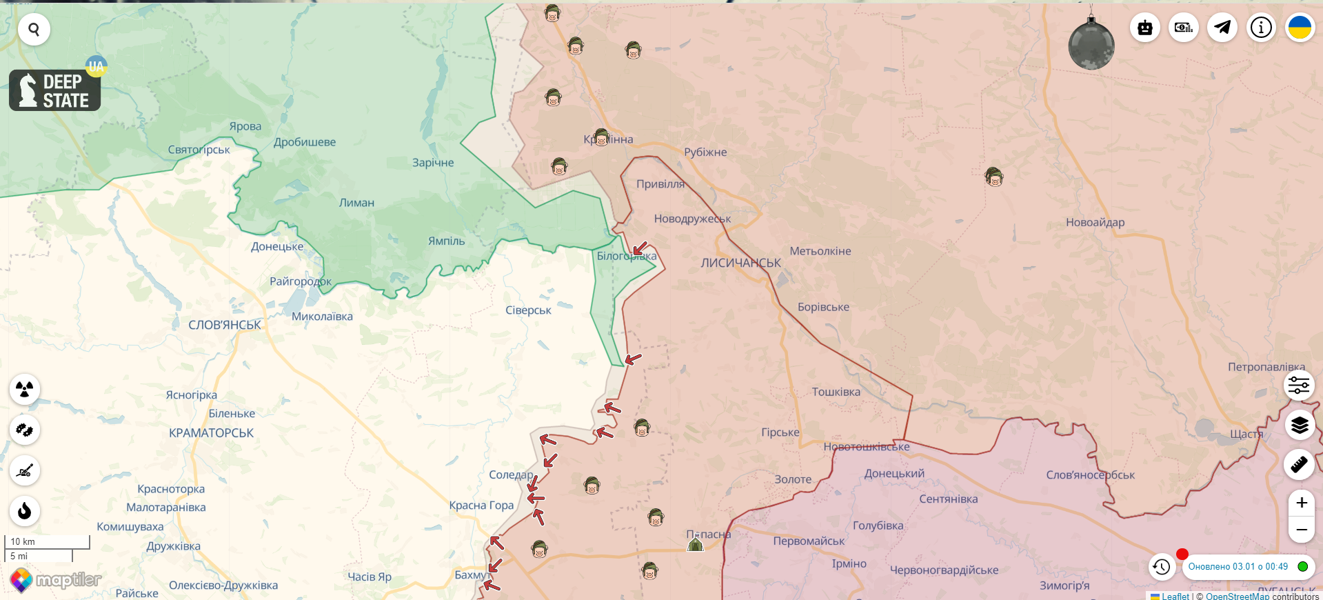 Оккупанты перебросили в Донецкую область подразделения с Херсонского направления, ВСУ продолжают сдерживать натиск в районе Бахмута – Генштаб