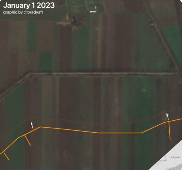 Войска РФ в оккупированном Крыму вырыли новые траншеи в 10 км от Херсонщины. Спутниковые фото