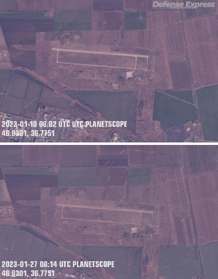 Три ряда ''зубов дракона'' и укрытия: спутниковые фото зафиксировали, как оккупанты укрепляют аэродром в Бердянске