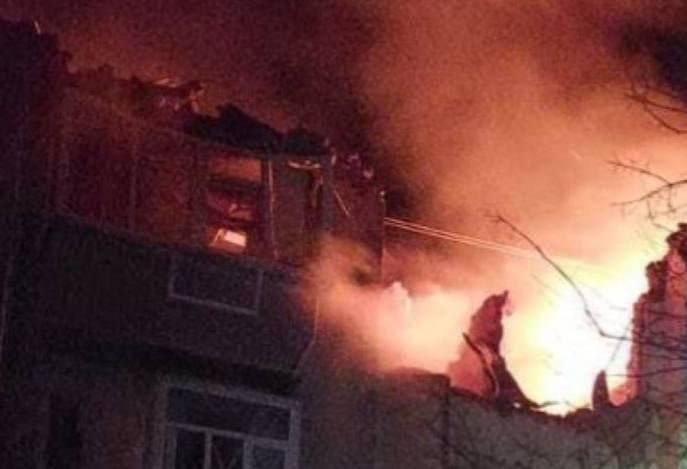 Многоквартирный дом в Харькове после обстрела 29 января