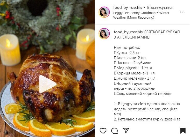 Рецепт запеченої курки з апельсинами