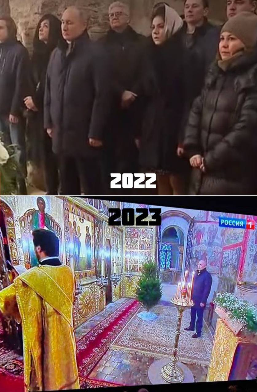 Путін вперше сам без масовки прийшов на Різдвяну службу до храму: в мережі хвиля хейту. Фото і відео