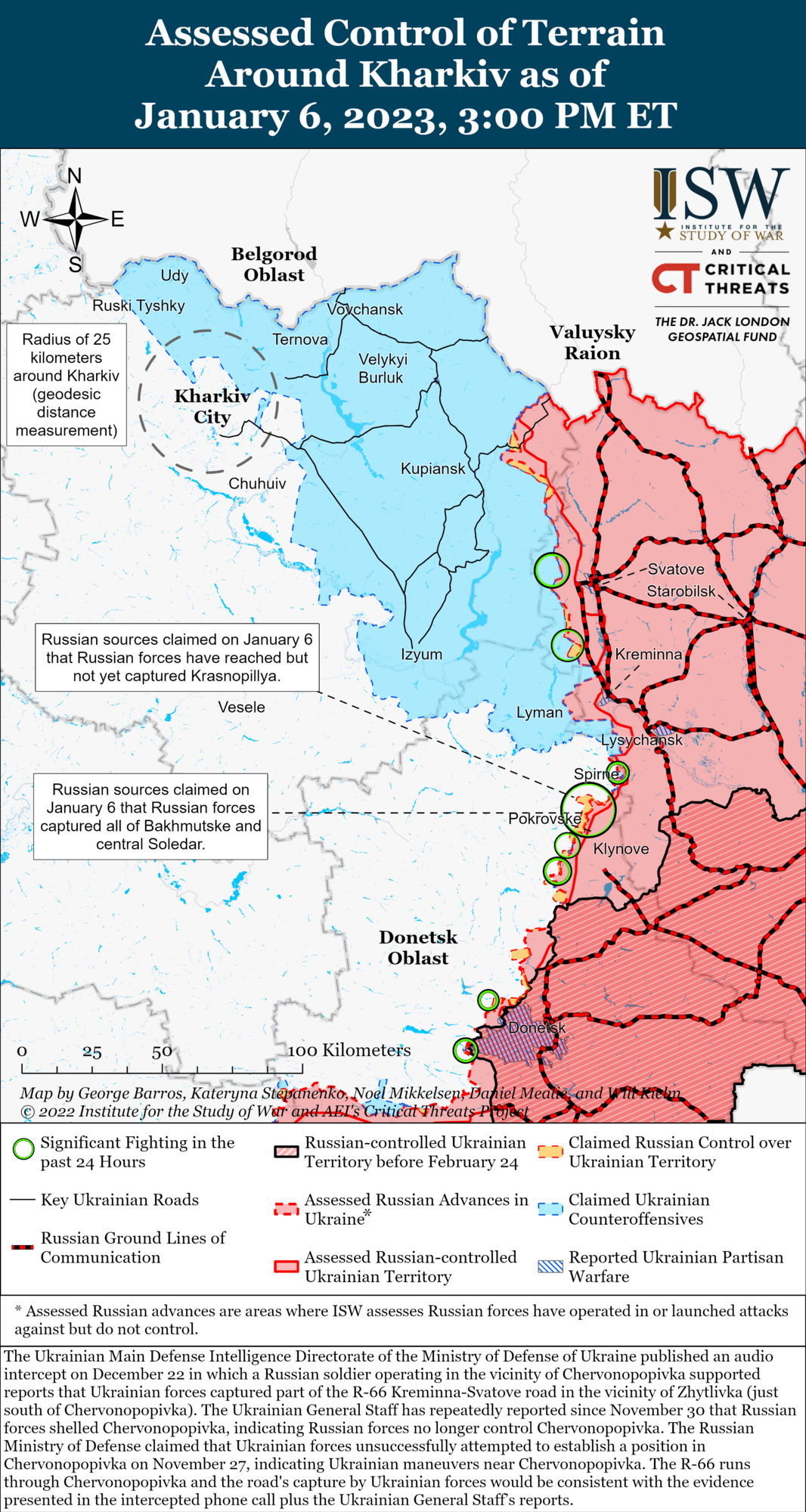 У районі Кремінної, Сватова та Бахмута точаться бої, ''бавовна'' в Макіївці стала ударом для командування РФ – ISW