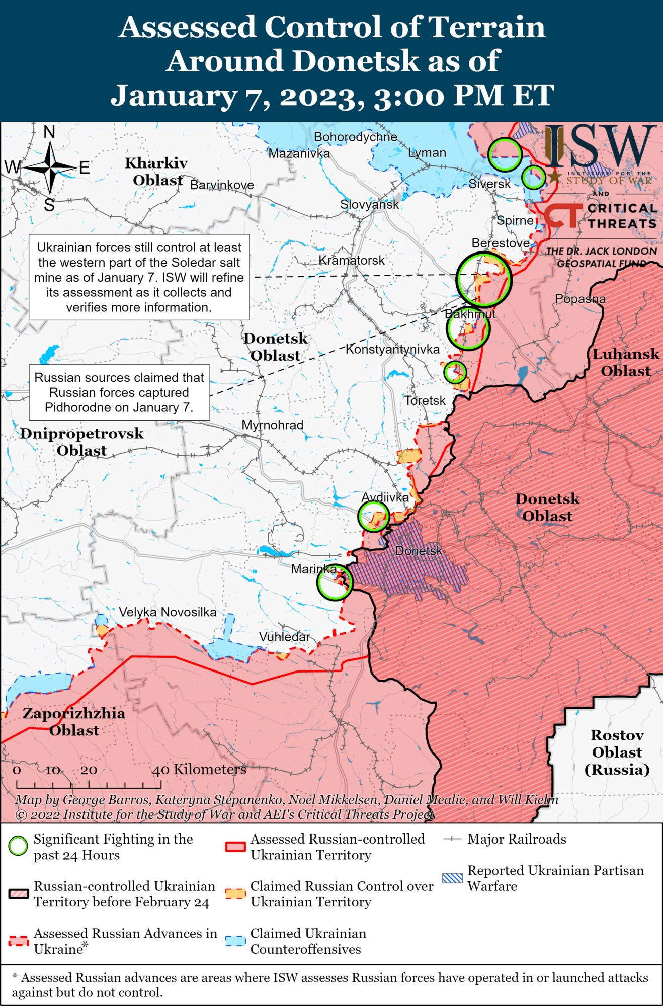 Войска РФ все еще далеки от оперативного окружения Бахмута – ISW