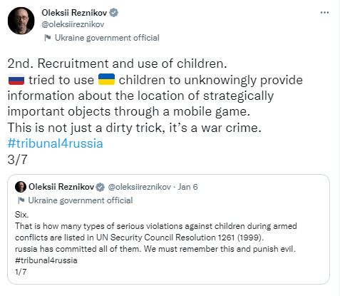 Резников рассказал о еще одном военном преступлении России: использовали украинских детей