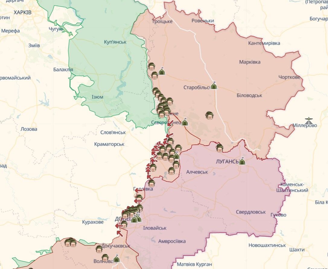 Війська РФ ведуть наступ на Донбасі й несуть великі втрати, ЗСУ відбили атаки біля 16 населених пунктів – Генштаб