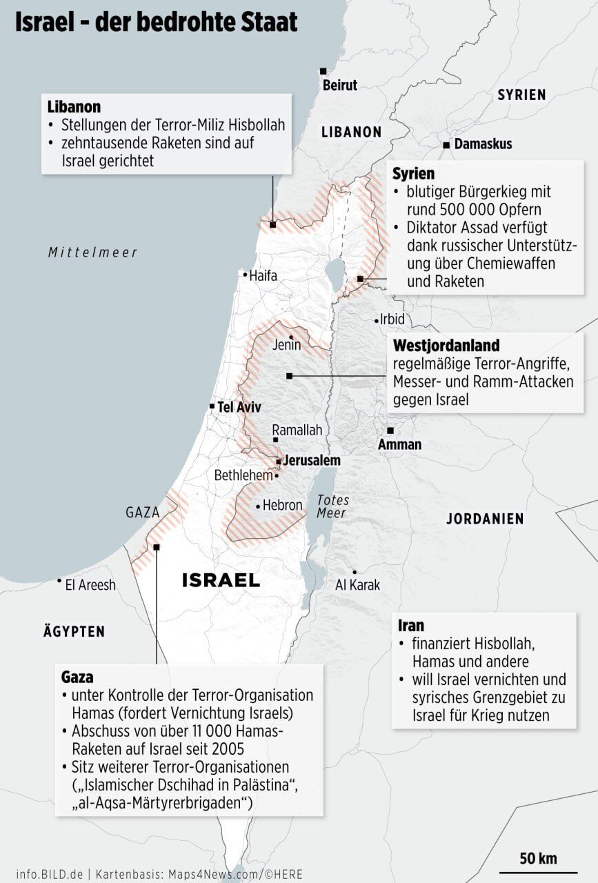 Израилю грозит война на пяти фронтах: эксперты показали на карте