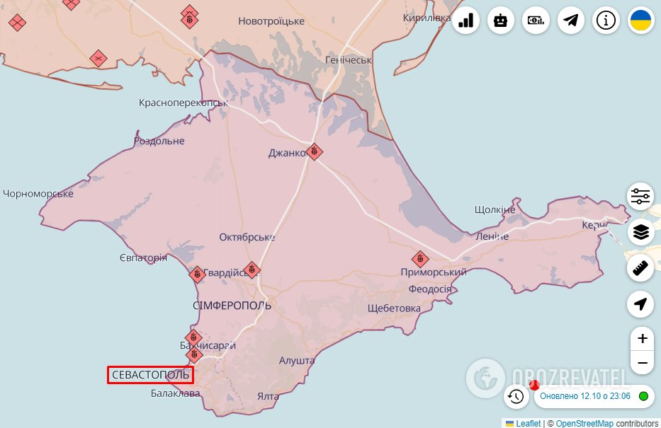 Севастополь на карте