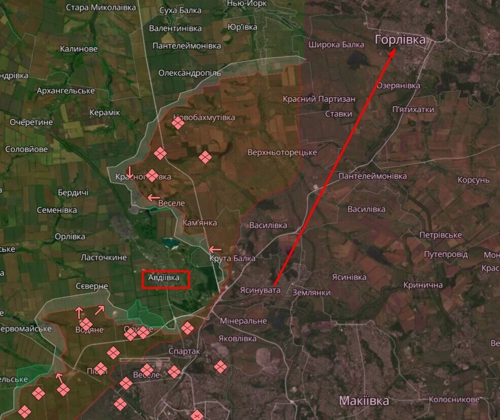 Масштабное наступление войск РФ возле Авдеевки замедлилось, ВСУ дали отпор врагу: в ISW оценили ход боев. Карта