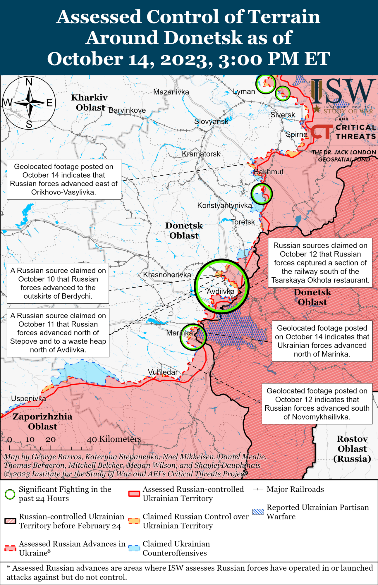 Карта боїв у Донецькій області