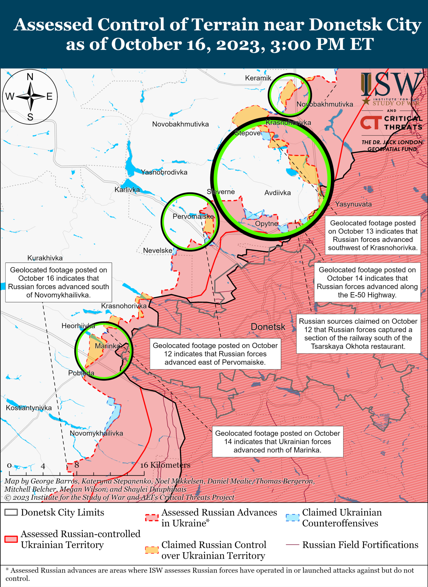 Россия развернула две бригады для усиления наступления на Авдеевском фронте, ВСУ наступают на двух направлениях: анализ ISW