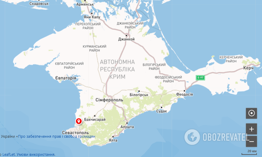 Аеропорт Севастополь (Бельбек) на карті