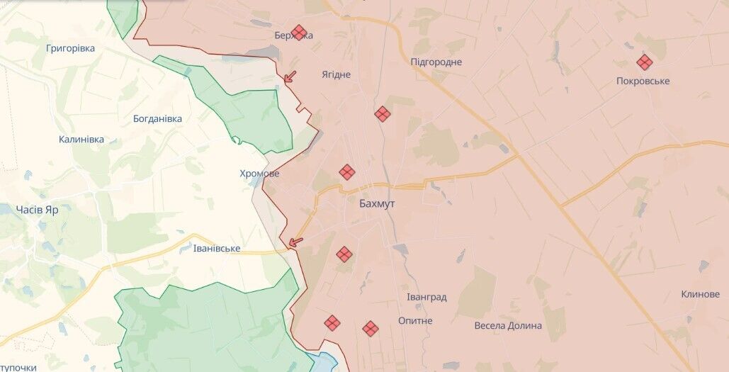 ЗСУ наступають в районі Роботиного і штурмують позиції окупантів на південь від Бахмута – Генштаб 