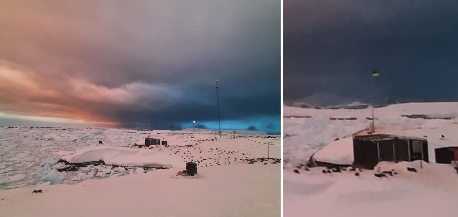 Черно-розовая: украинские полярники показали, какой бывает Антарктида в это время года. Фото