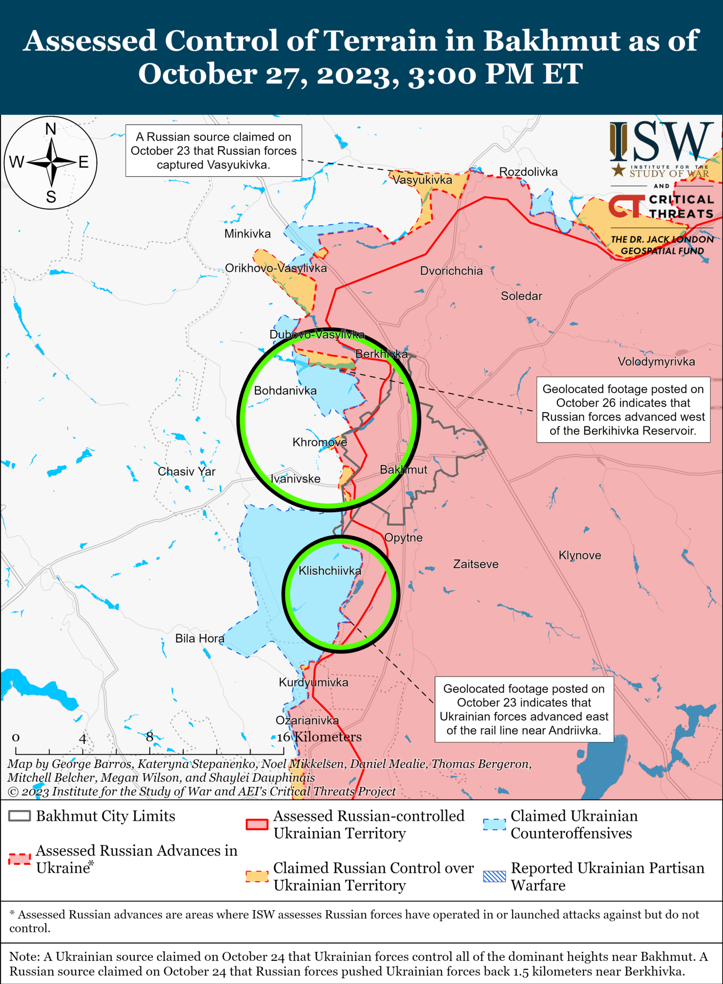 ЗСУ ведуть наступ у районі Бахмута і на заході Запорізької області, окупанти намагаються перехопити ініціативу на Донеччині – ISW