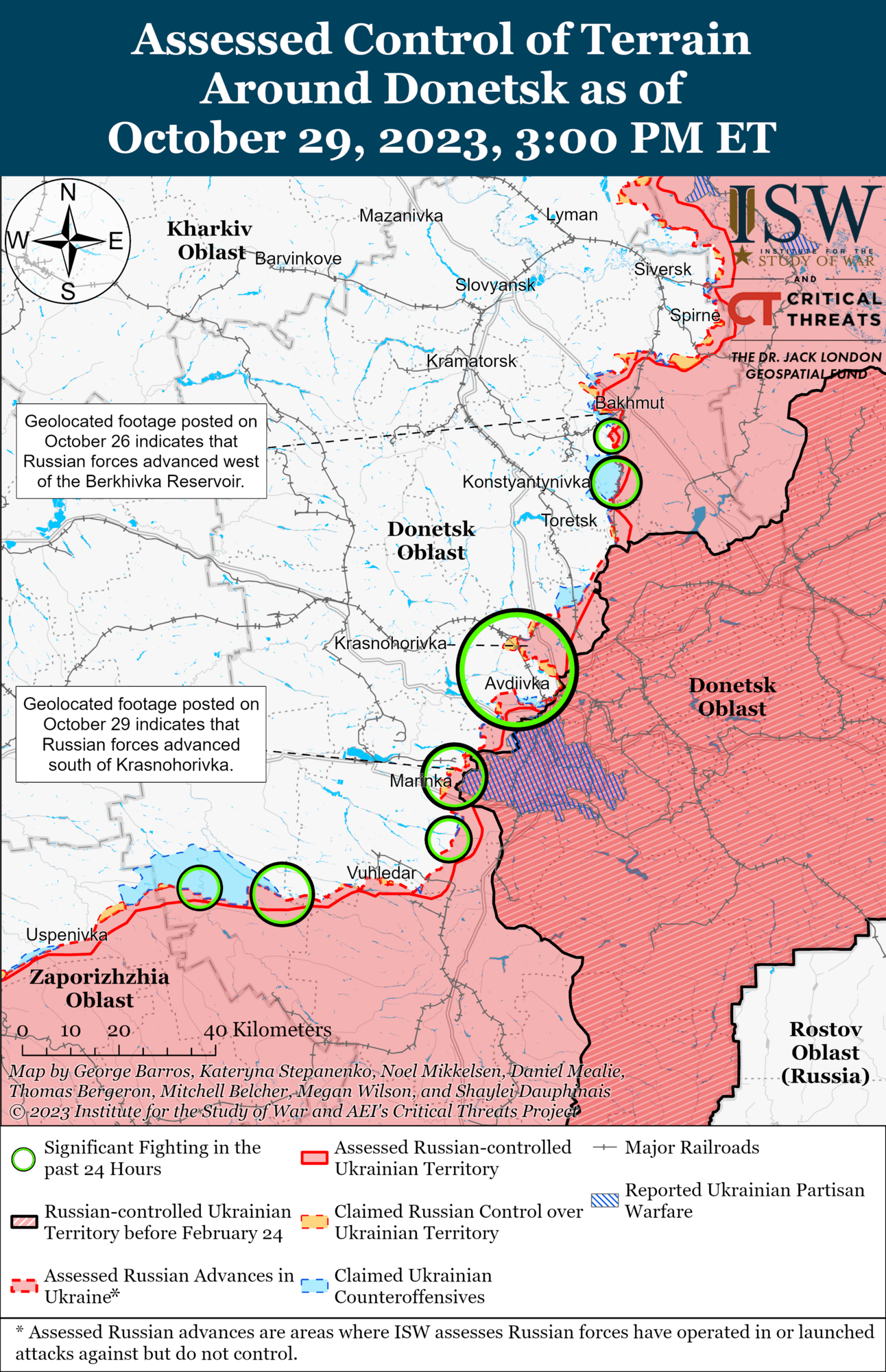 ВСУ продвинулись под Бахмутом за железнодорожный путь, войска РФ ведут наступление в районе Авдеевки: анализ боевых действий от ISW